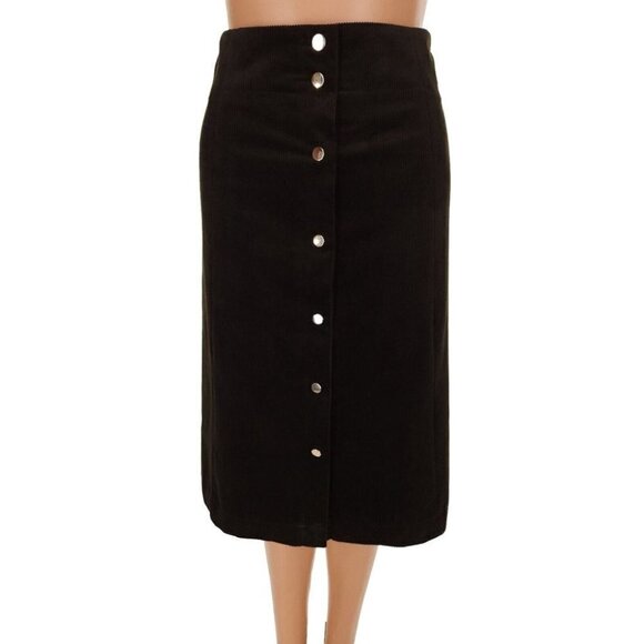 Vanessa Bruno Velvet Mid-length Skirt Mousse Brown NWT Size FR34 US2 UK4 XS - Picture 1 of 9